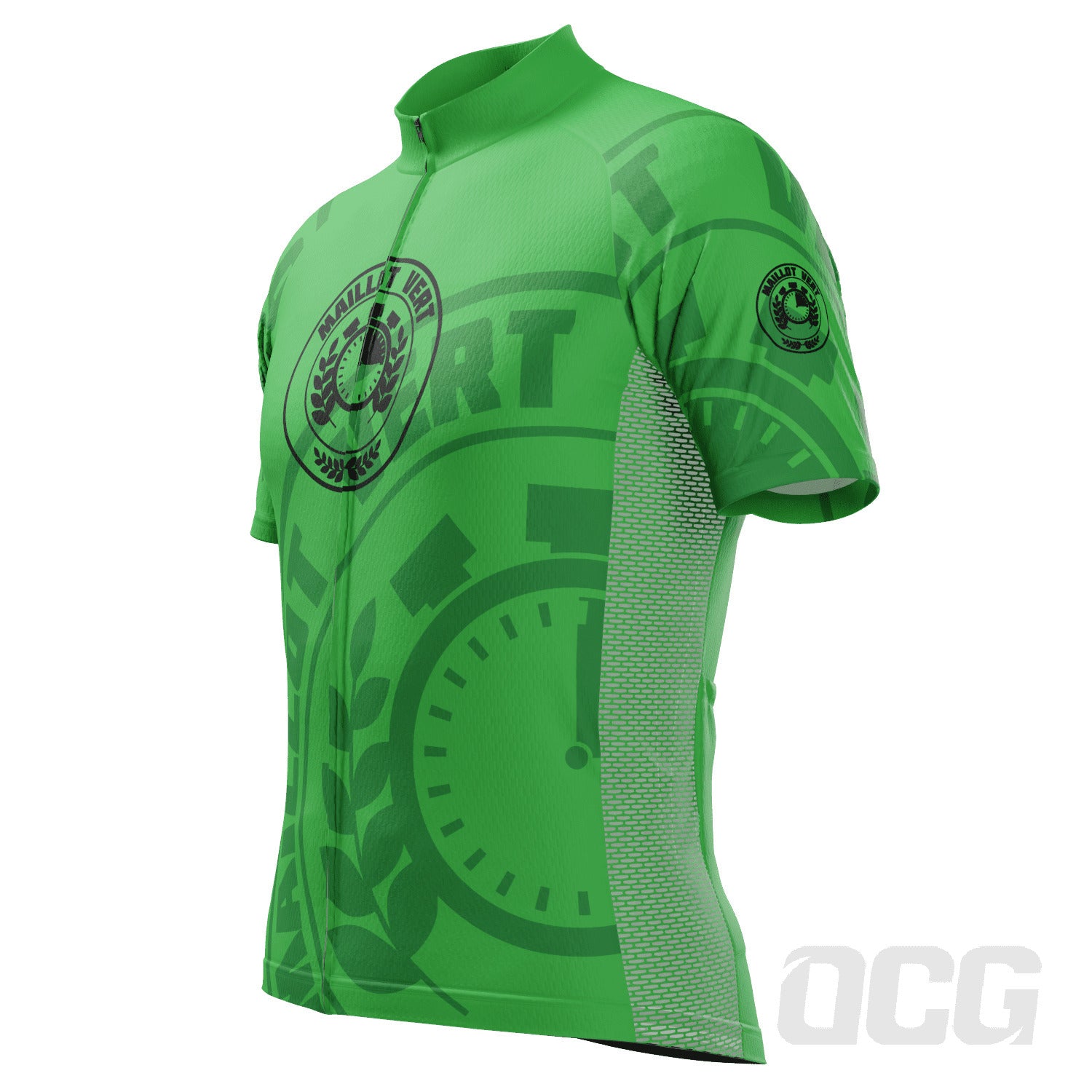 Men's Tour de France Green Sprinters Maillot Vert Short Sleeve Cycling Jersey