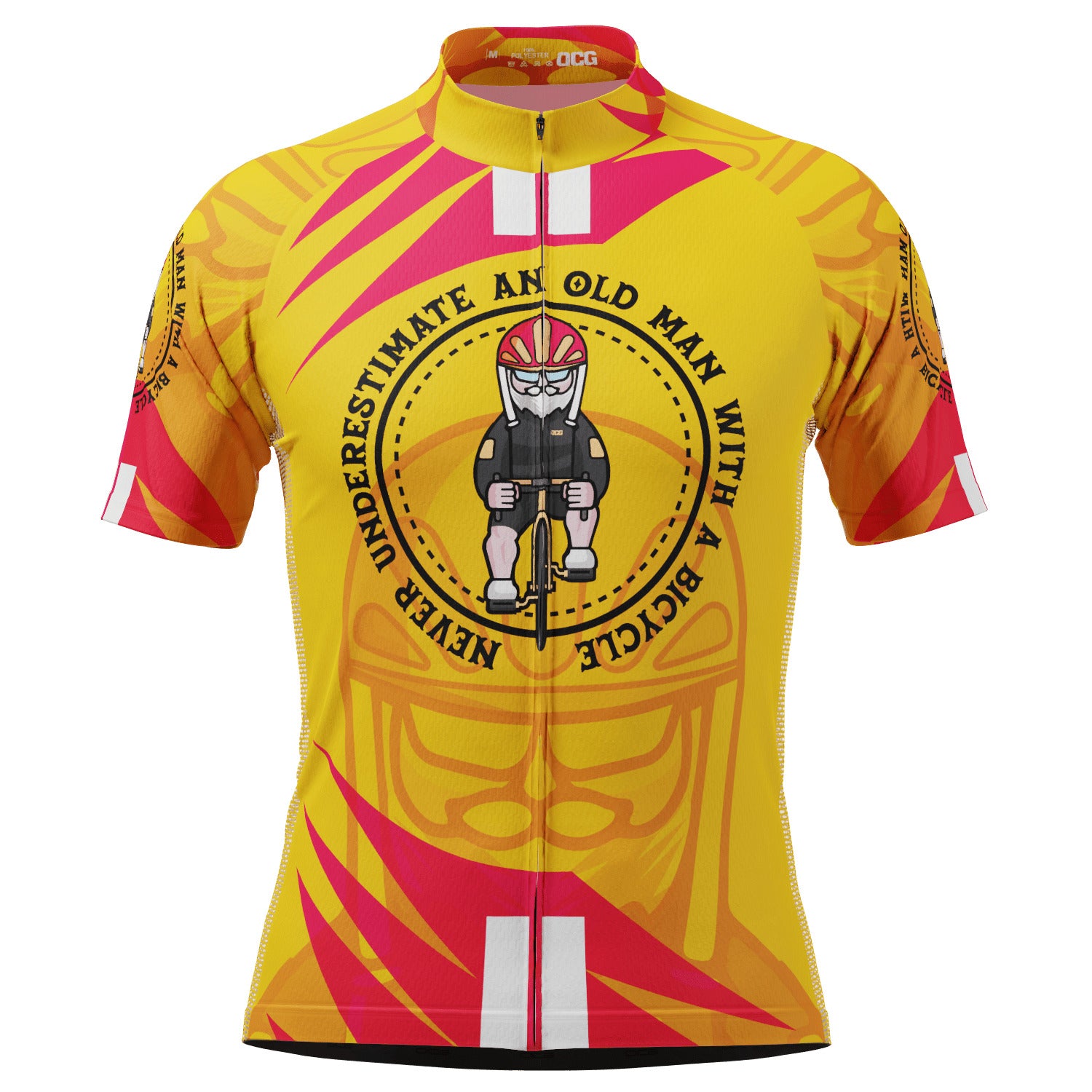 Men's Never Underestimate Old Man Bicycle Short Sleeve Cycling Jersey