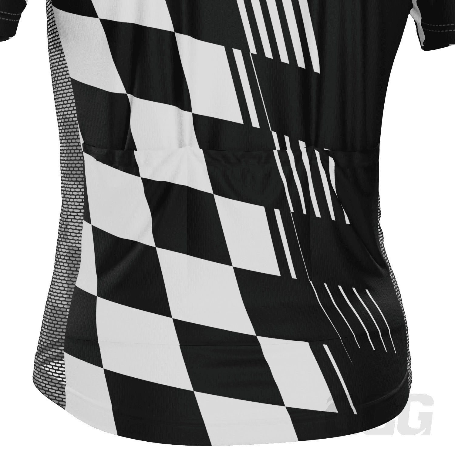 Men's Athletic Modern Auto Checkered Short Sleeve Cycling Jersey