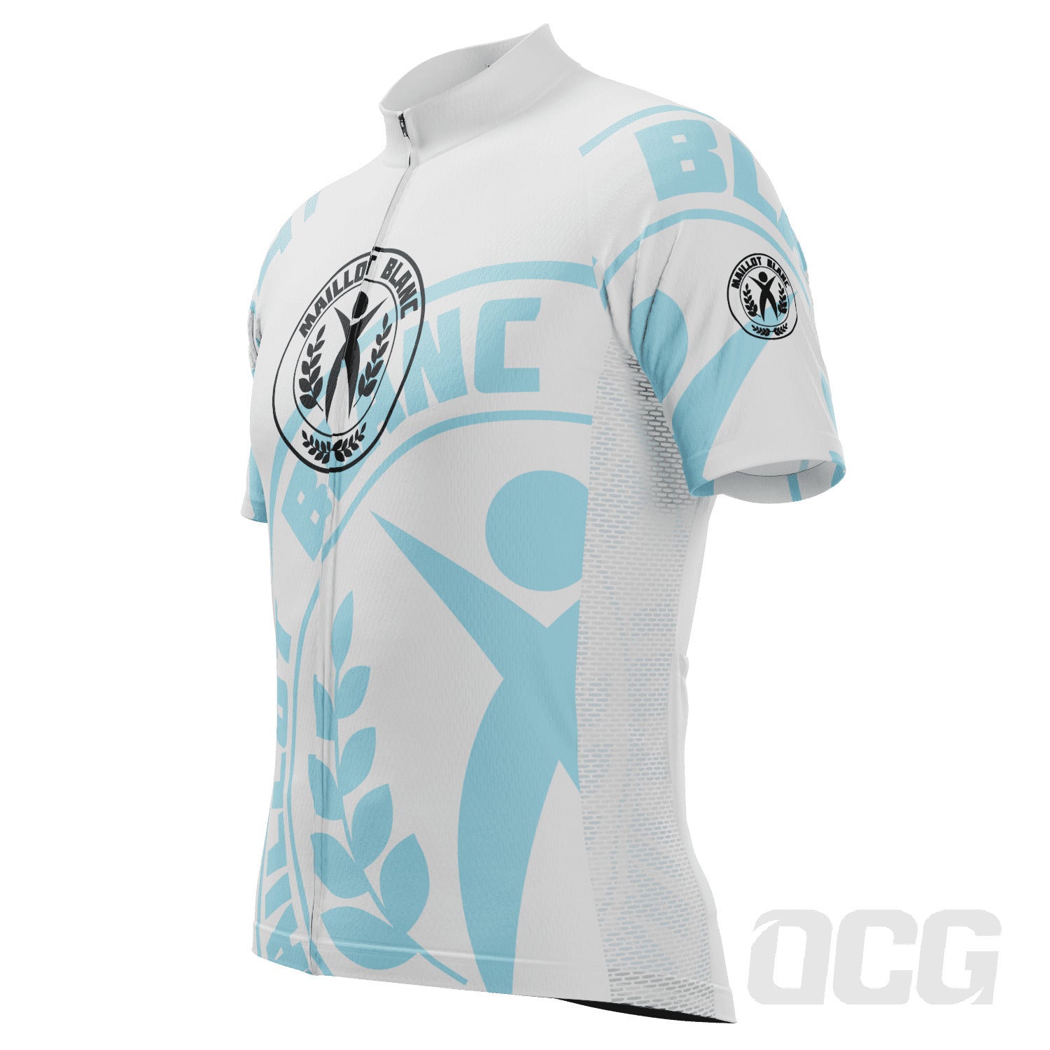 Men's Young Rider Maillot Blanc Short Sleeve Cycling Jersey