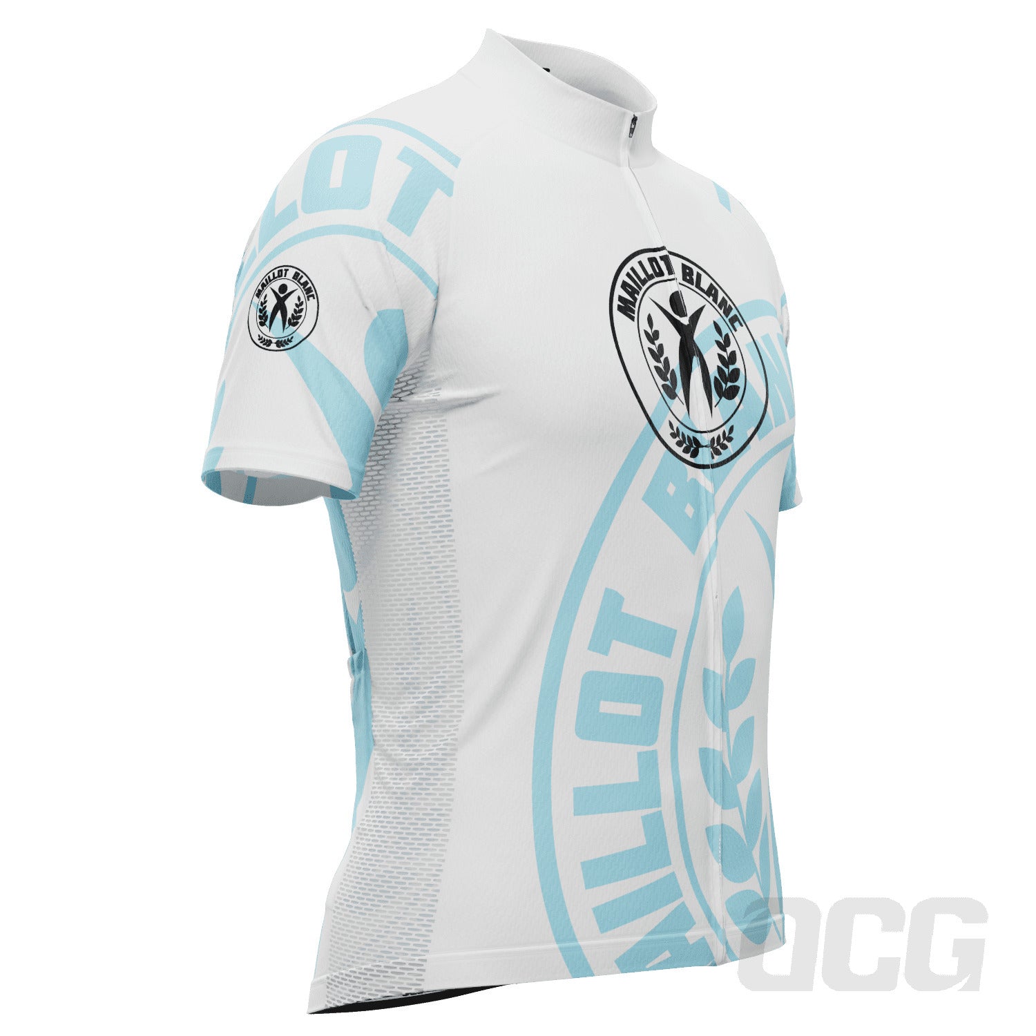 Men's Young Rider Maillot Blanc Short Sleeve Cycling Jersey