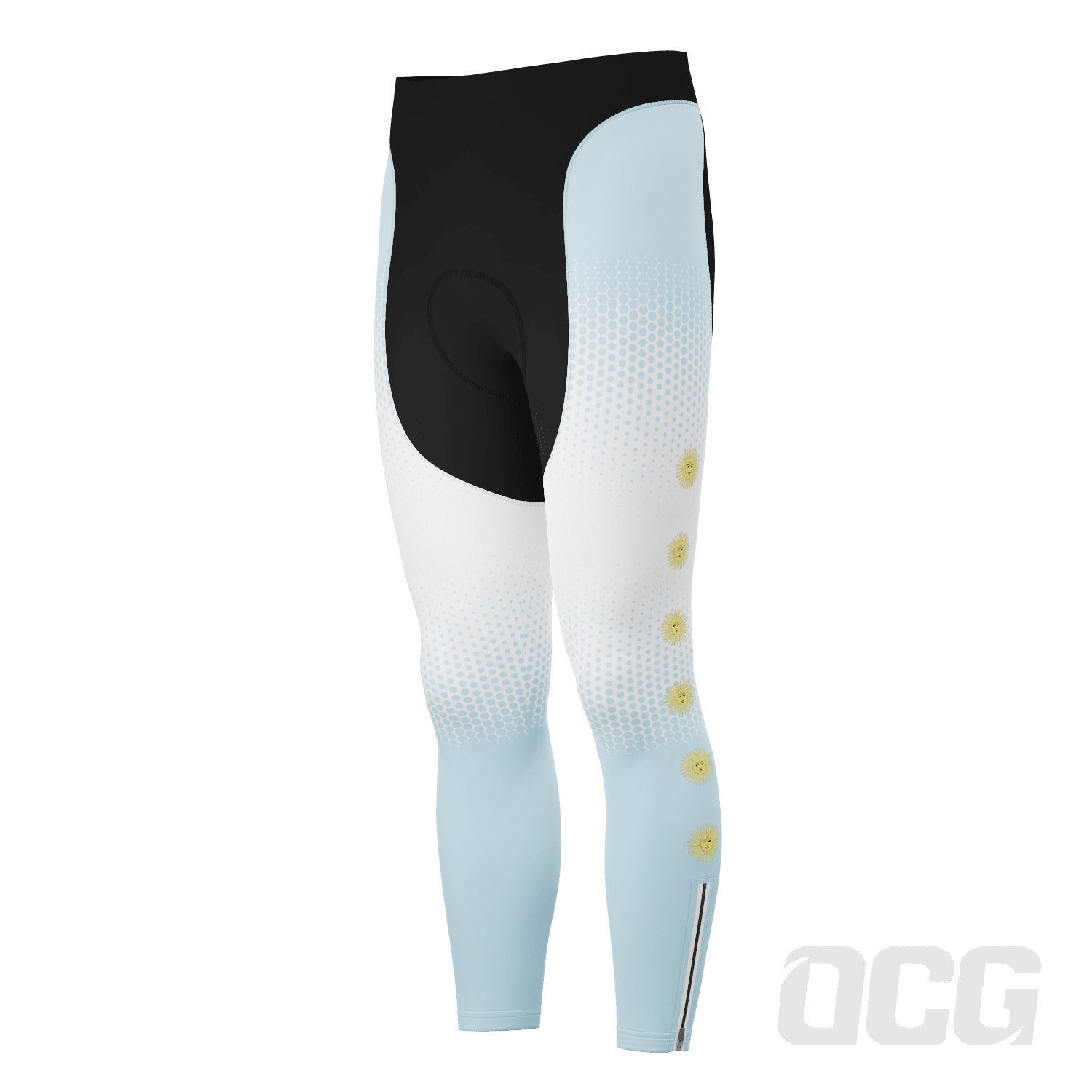 Men's World Countries Flag Argentina Gel Padded Cycling Tights