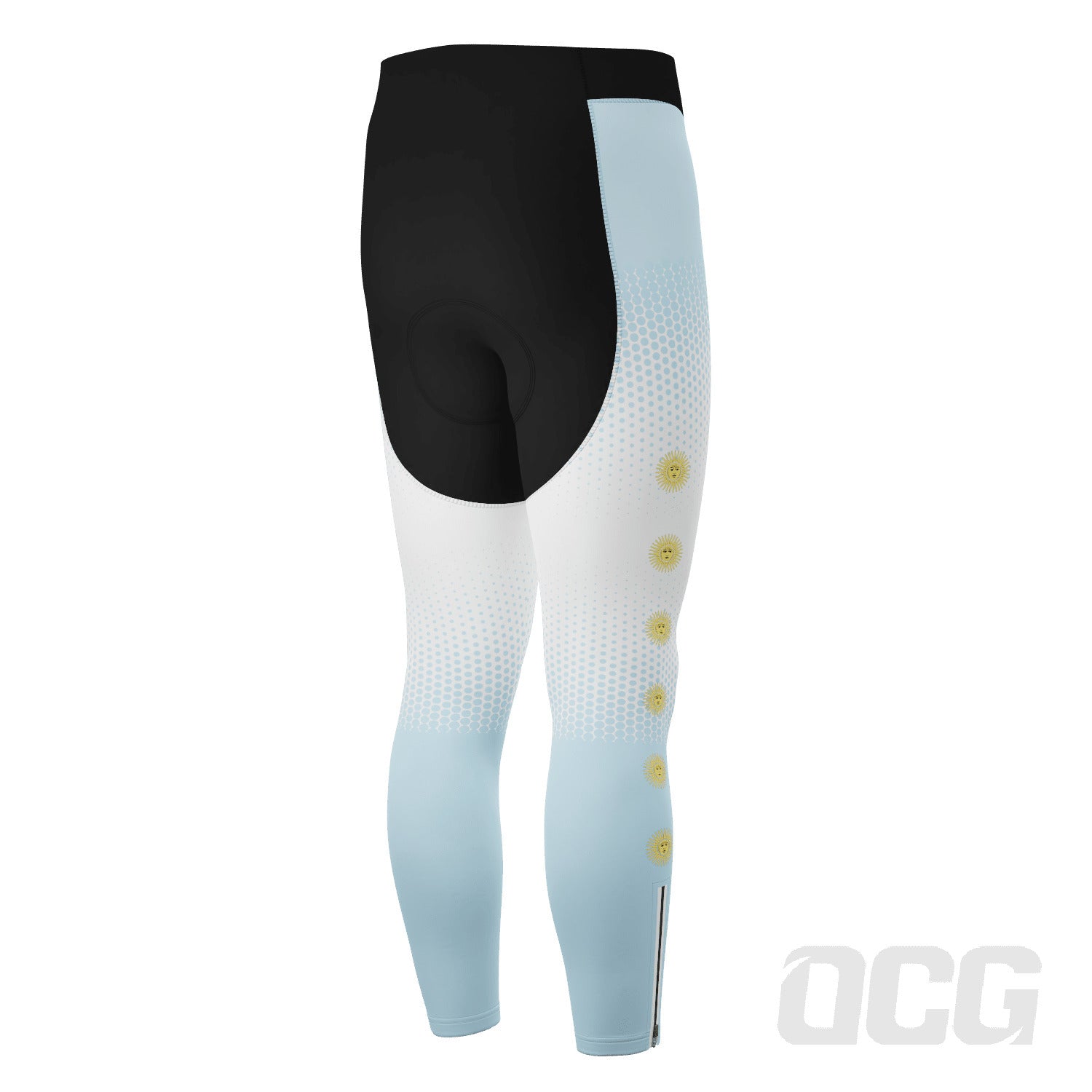 Men's World Countries Flag Argentina Gel Padded Cycling Tights