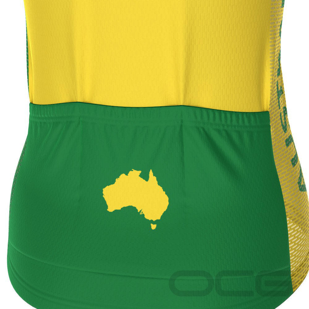 Women's Australia Green and Gold Kangaroo Cycling Jersey