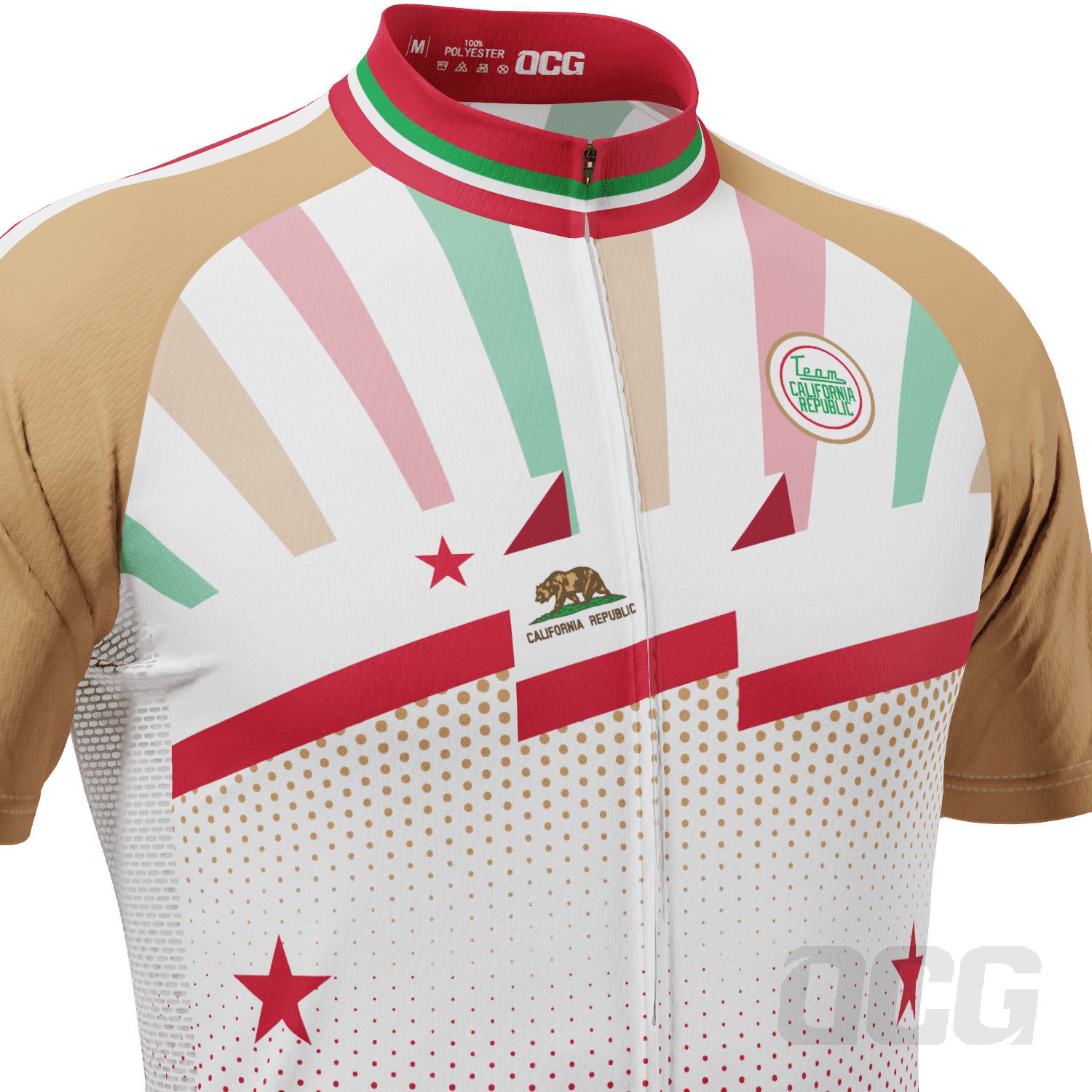 Men's USA States Flag California Short Sleeve Cycling Jersey