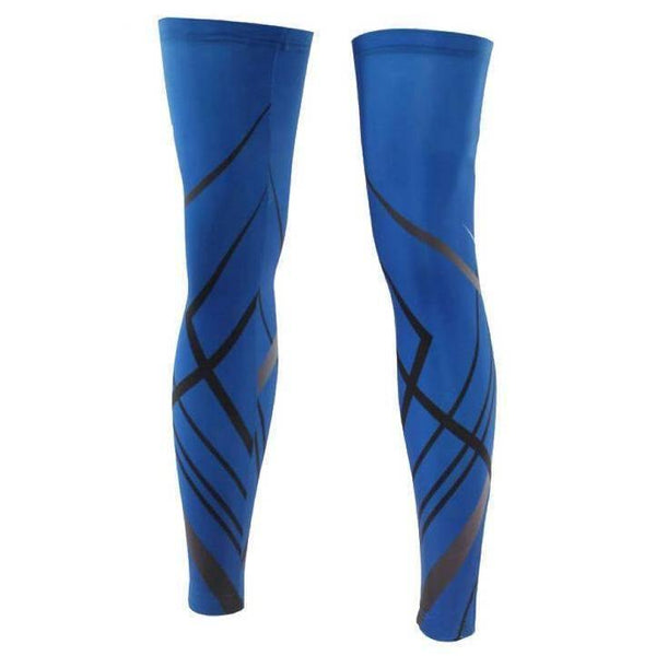 Classic Blue Stripe Cycling Leg Warmers-Online Cycling Gear Australia-Online Cycling Gear Australia