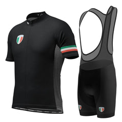 Men's Classic Italia Black National Flag 2 Piece Cycling Kit