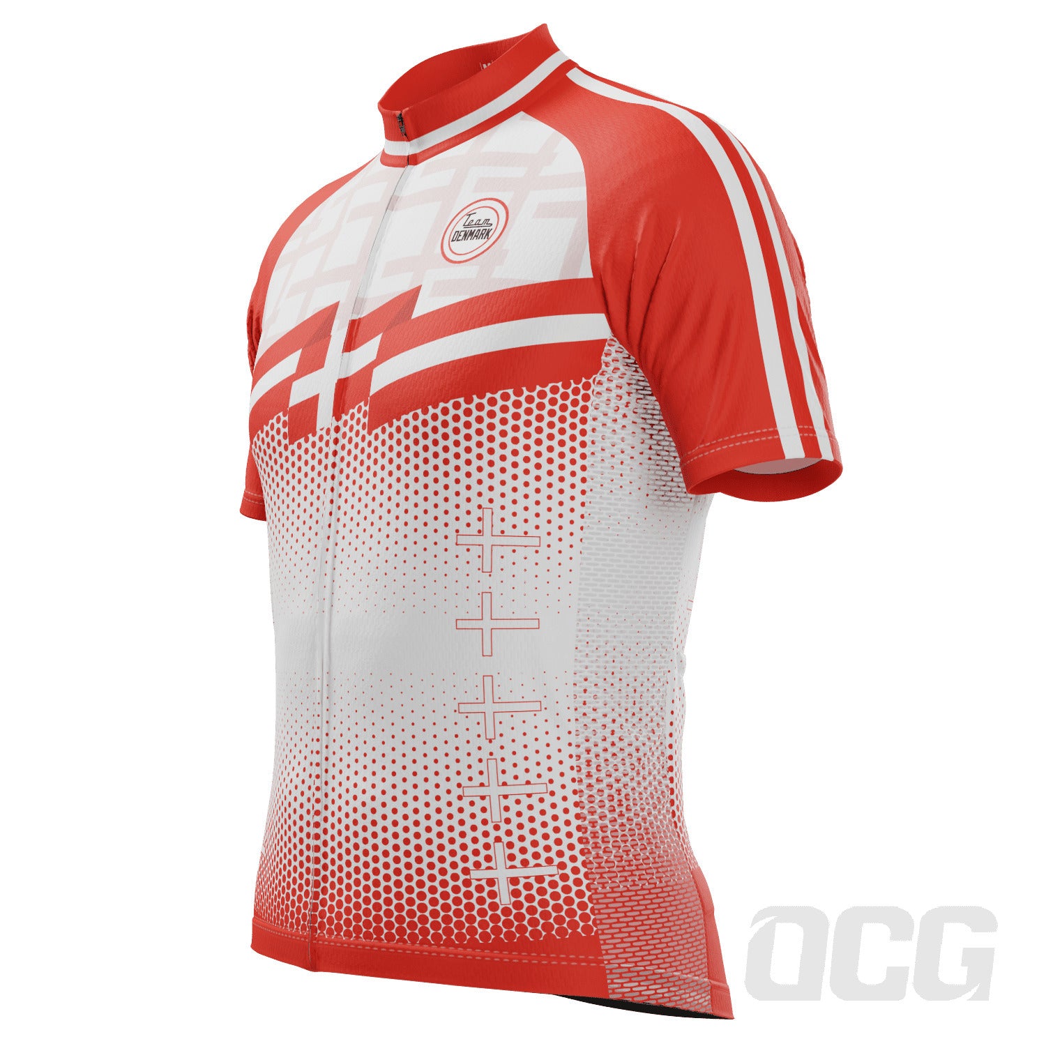 Men's World Countries Flag Denmark Short Sleeve Cycling Jersey