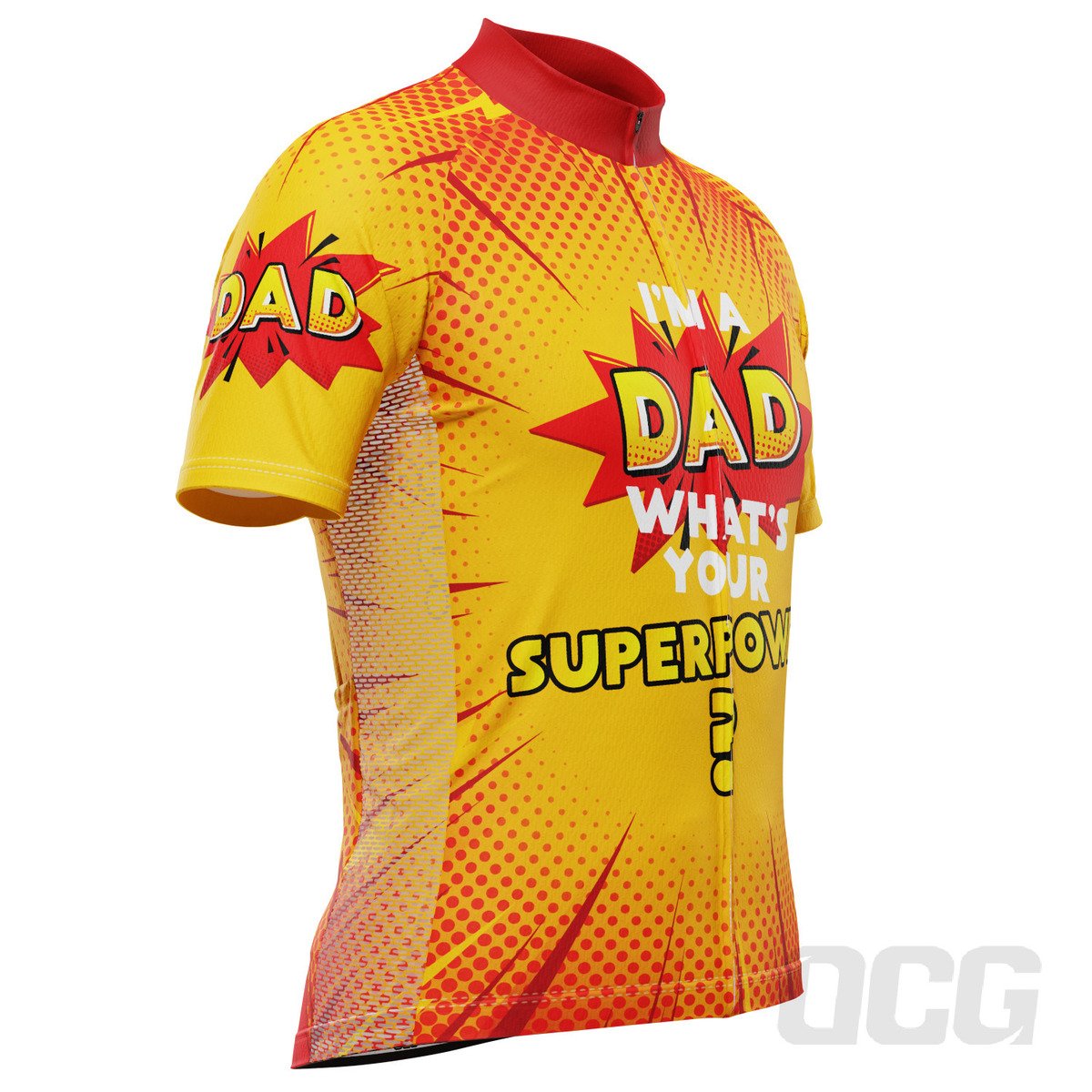 Men's Dad Superpowers Short Sleeve Cycling Jersey