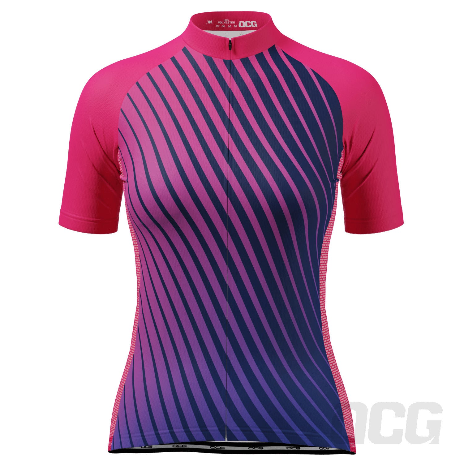 Women's Disco Stripe Black Short Sleeve Cycling Jersey