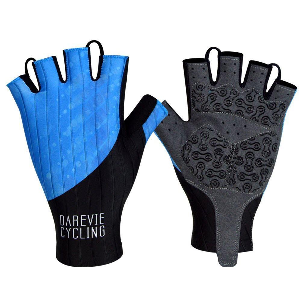 DV Blue Bubble Half Finger Gel Padded Cycling Gloves-DV Athletic-Online Cycling Gear Australia