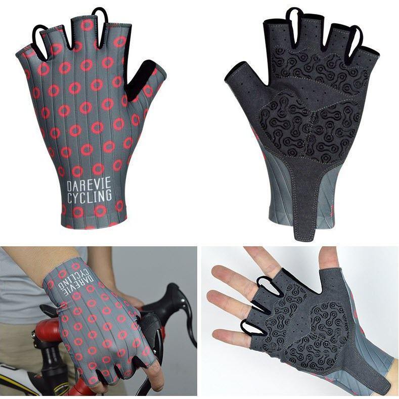 DV Red Circle Half Finger Gel Padded Cycling Gloves-DV Athletic-Online Cycling Gear Australia
