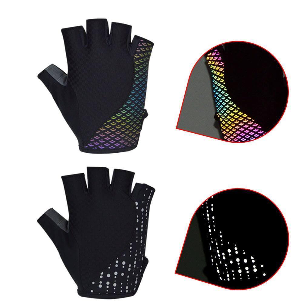 X-TIGER Half Finger 3D GEL Pad Reflective Cycling Gloves Womens