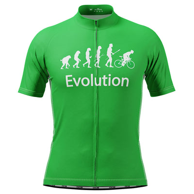 Men's Evolution of Man in Green Short Sleeve Cycling Jersey