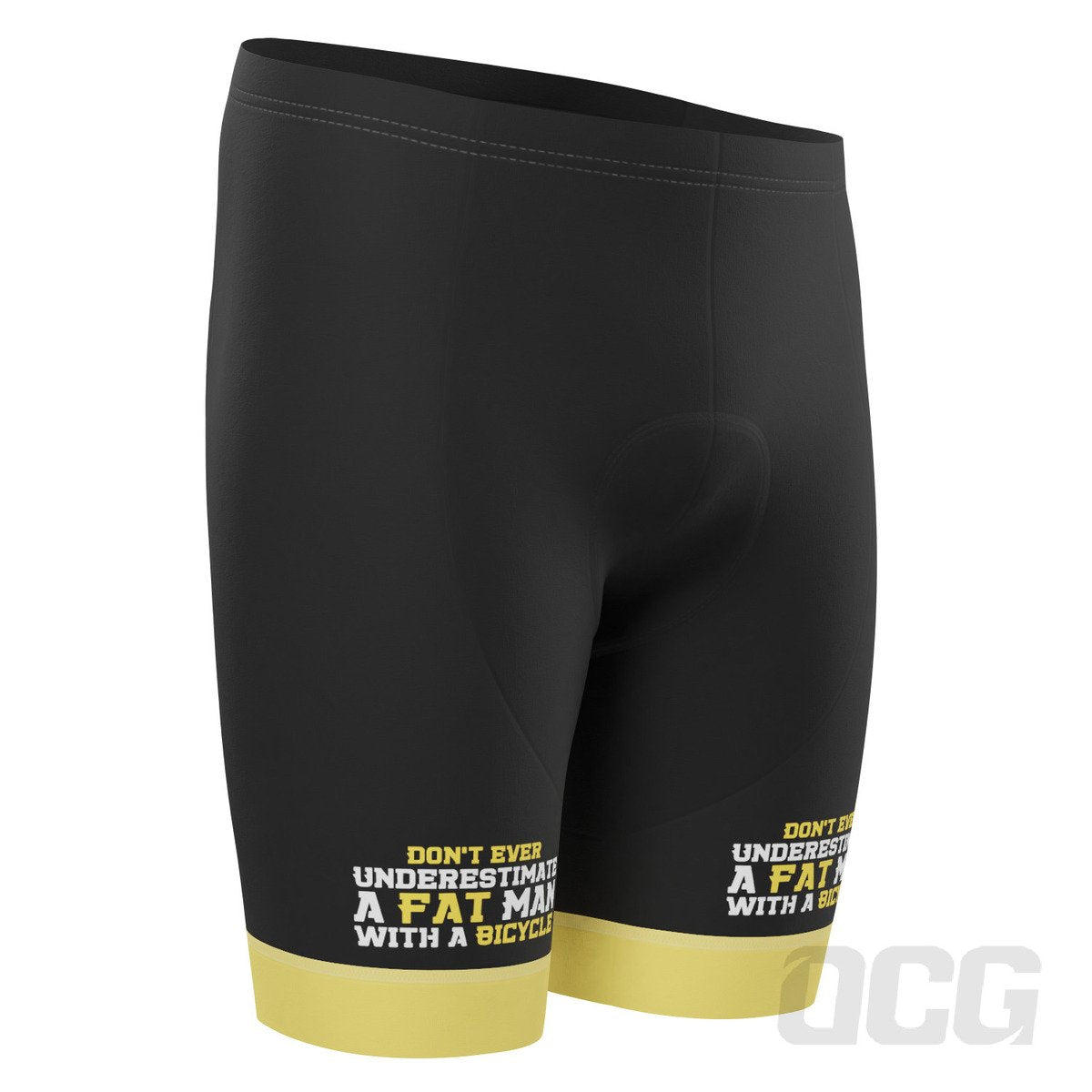 Novelty Men's Don't Ever Underestimate a Fat Man cycling shorts
