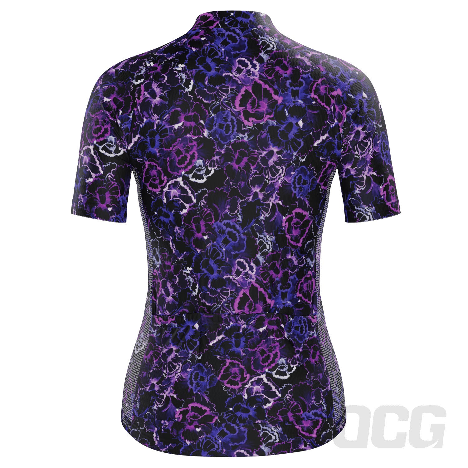Women's Floral Dark Neon Short Sleeve Cycling Jersey