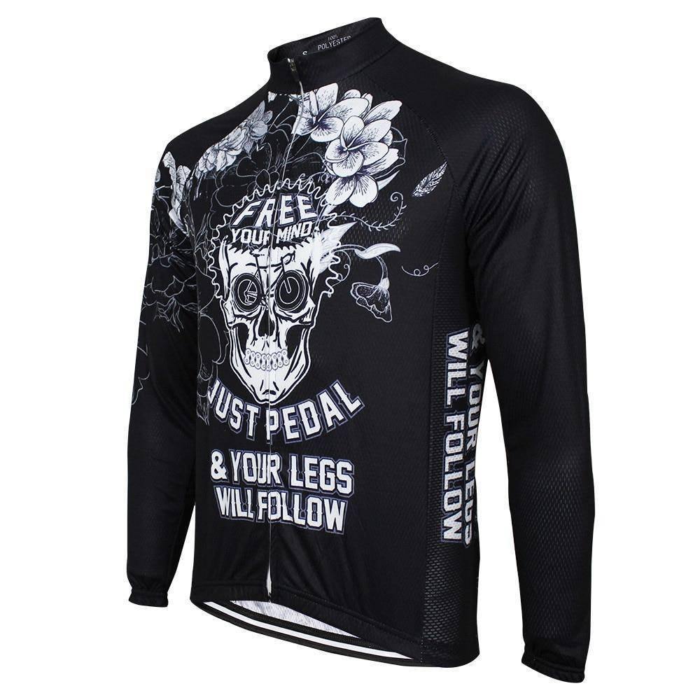 Free Your Mind Skull Long Sleeve Cycling Jersey-Online Cycling Gear Australia-Online Cycling Gear Australia