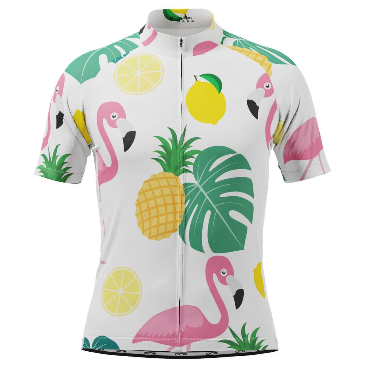 Men's Fruity Flamingo Short Sleeve Cycling Jersey