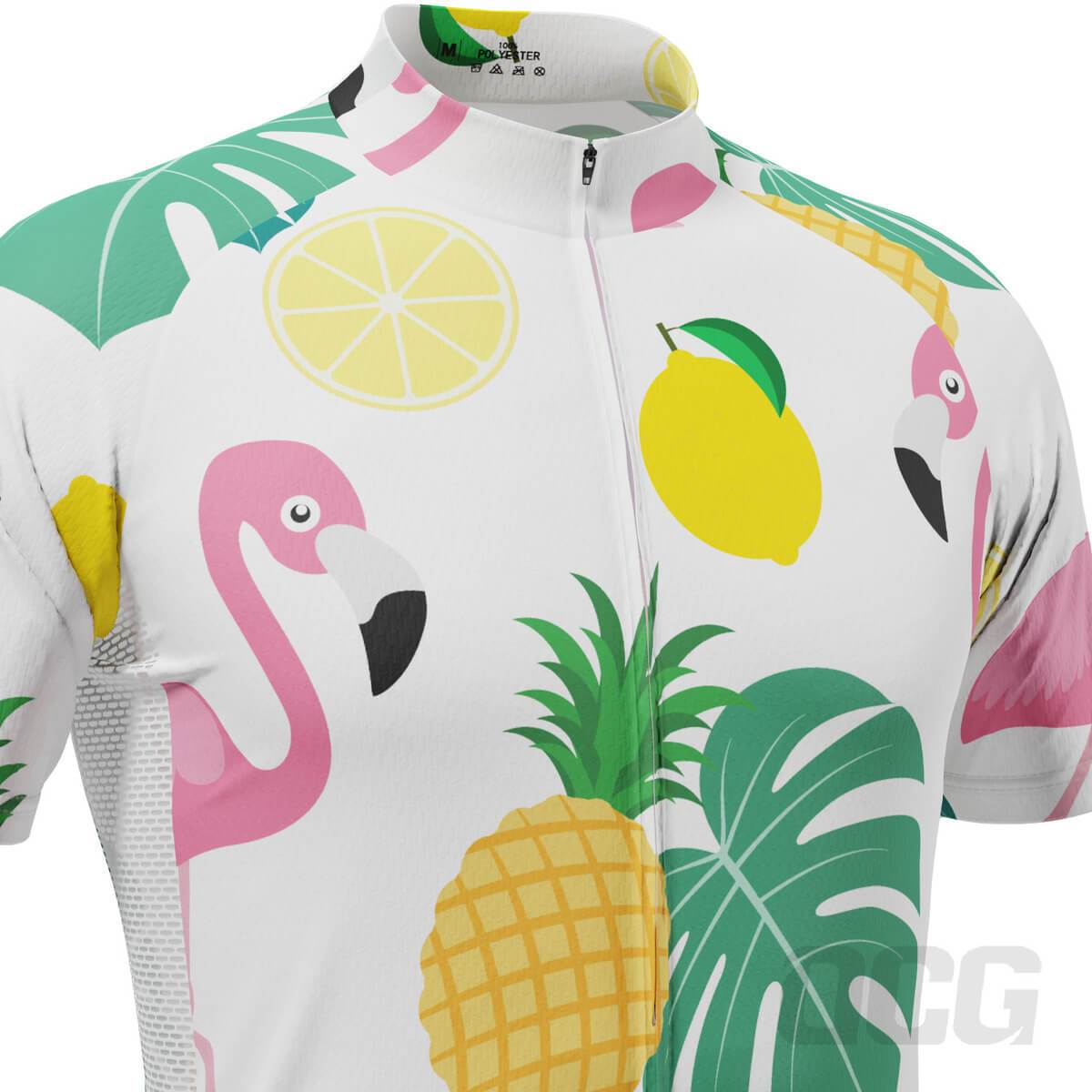 Men's Fruity Flamingo Short Sleeve Cycling Jersey