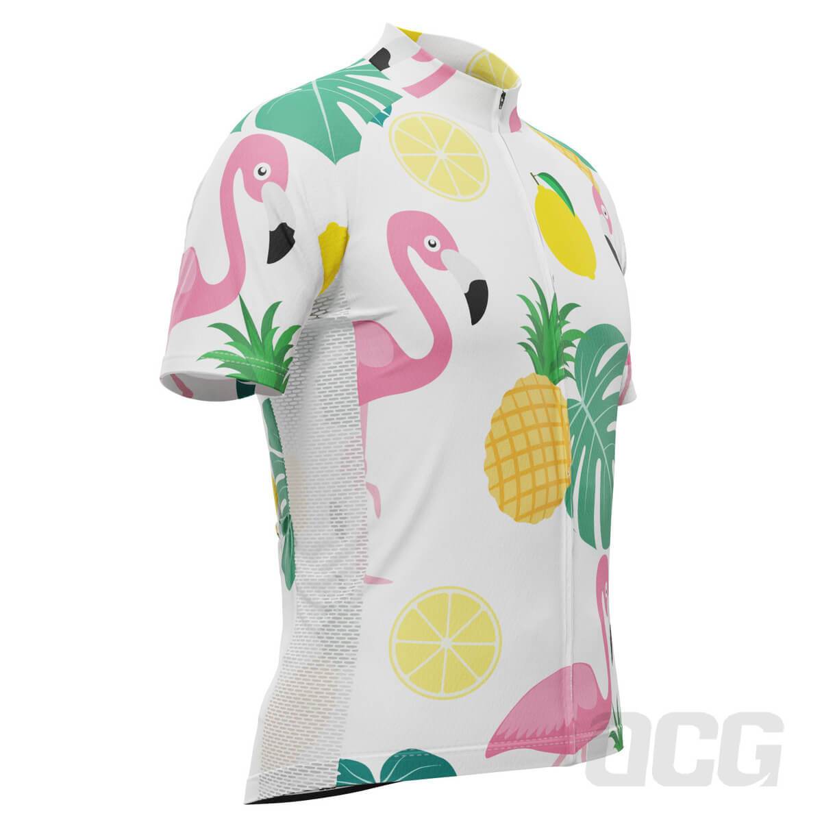 Men's Fruity Flamingo Short Sleeve Cycling Jersey