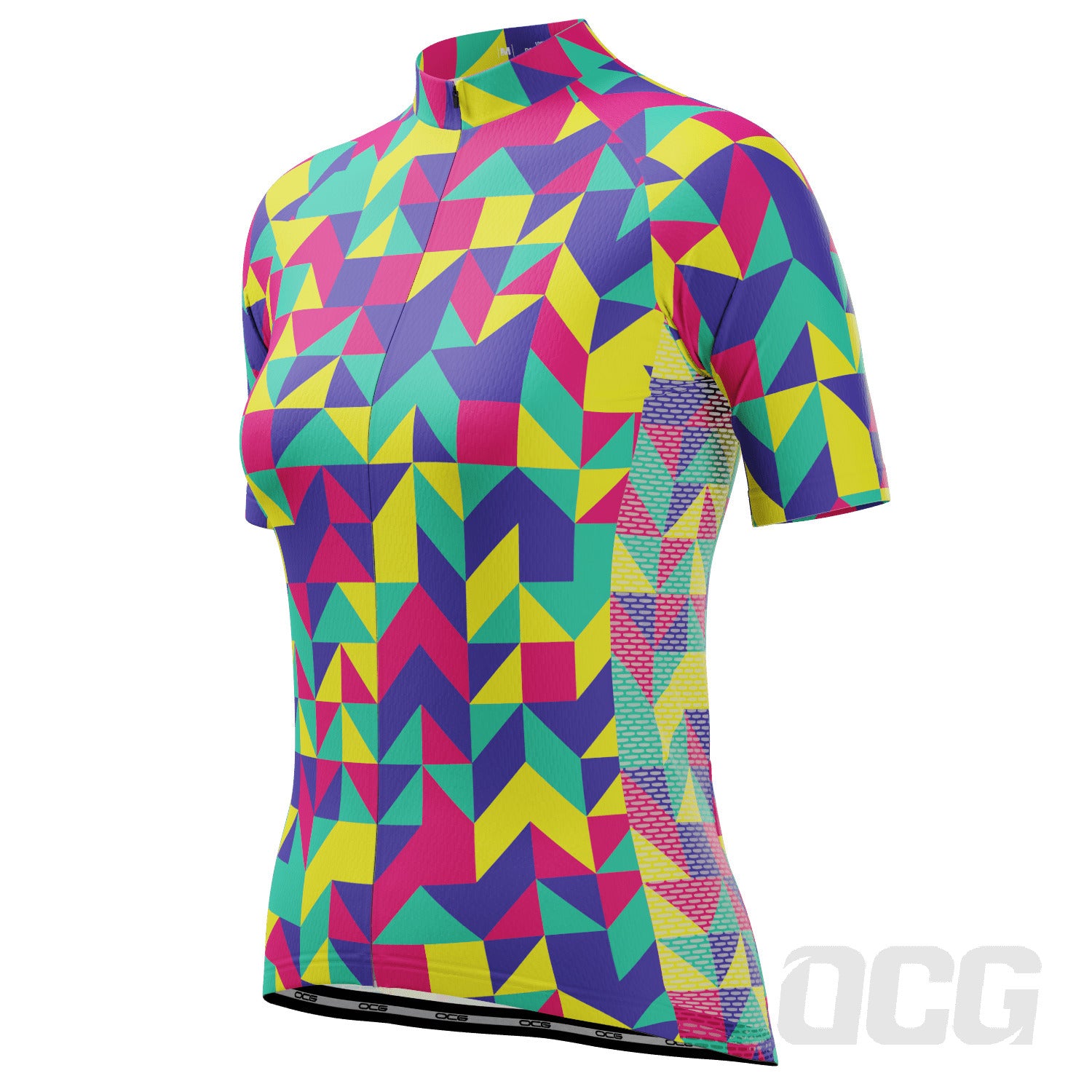 Women's Neon Geometry Short Sleeve Cycling Jersey