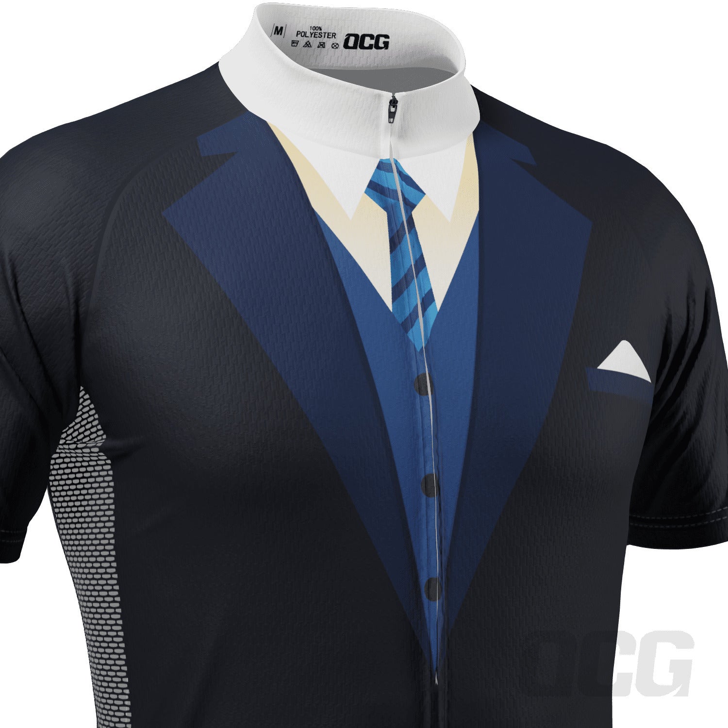 Men's Groom Formal Suit and Tie Short Sleeve Cycling Jersey