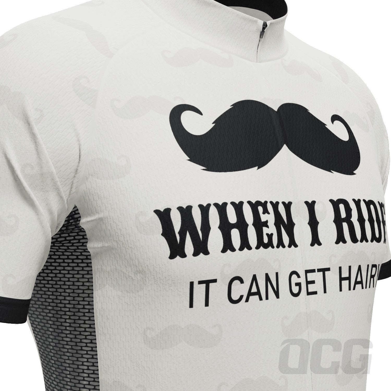 Men's Hairy Moustache Short Sleeve Cycling Kit