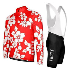 Men's Hawaiian Aloha Floral 2 Piece Cycling Kit