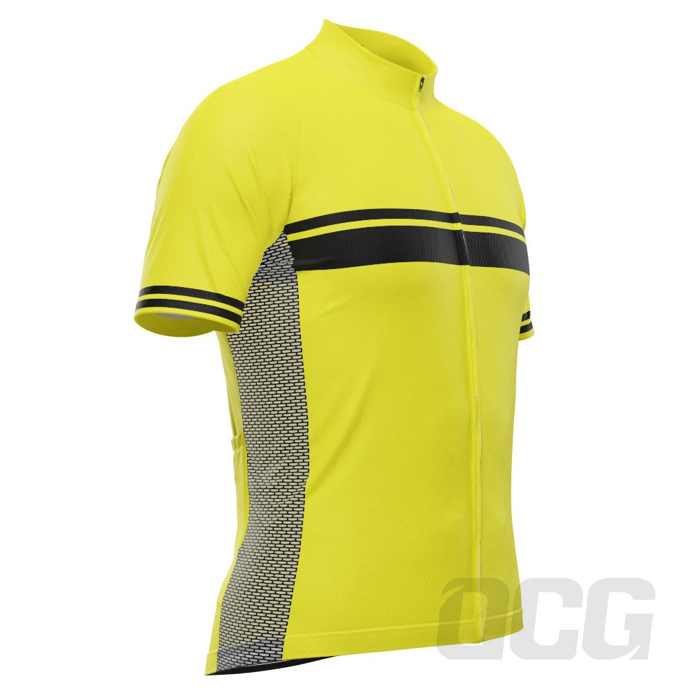 Men's High Viz Classic Stripe Short Sleeve Cycling Jersey