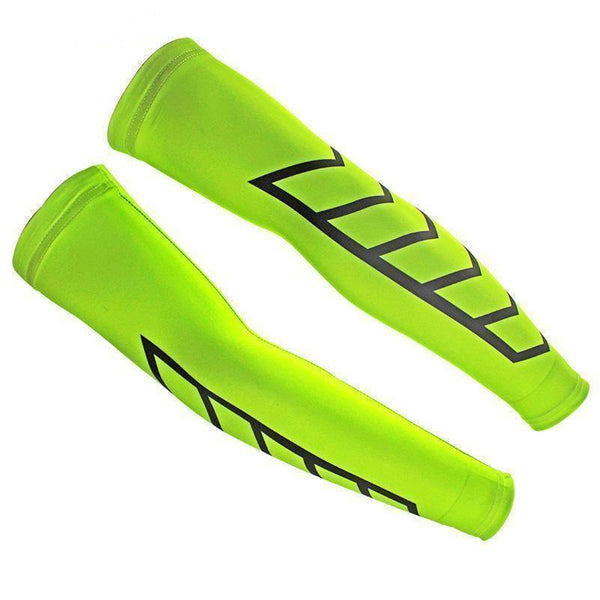 High Viz Yellow Arrow Cycling Arm Warmers-Online Cycling Gear Australia-Online Cycling Gear Australia