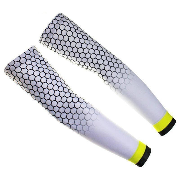 Honeycomb White Cycling Arm Warmers-Online Cycling Gear Australia-Online Cycling Gear Australia