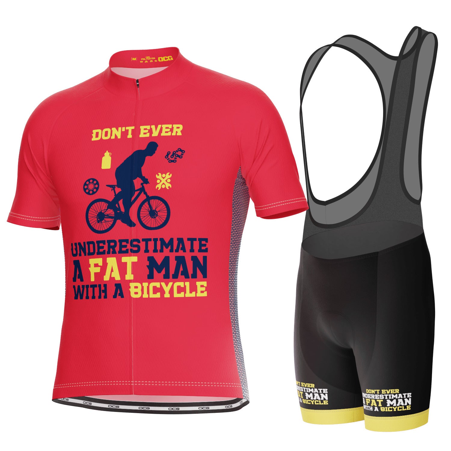 Men's Fat Man Bicycle Short Sleeve Cycling Kit