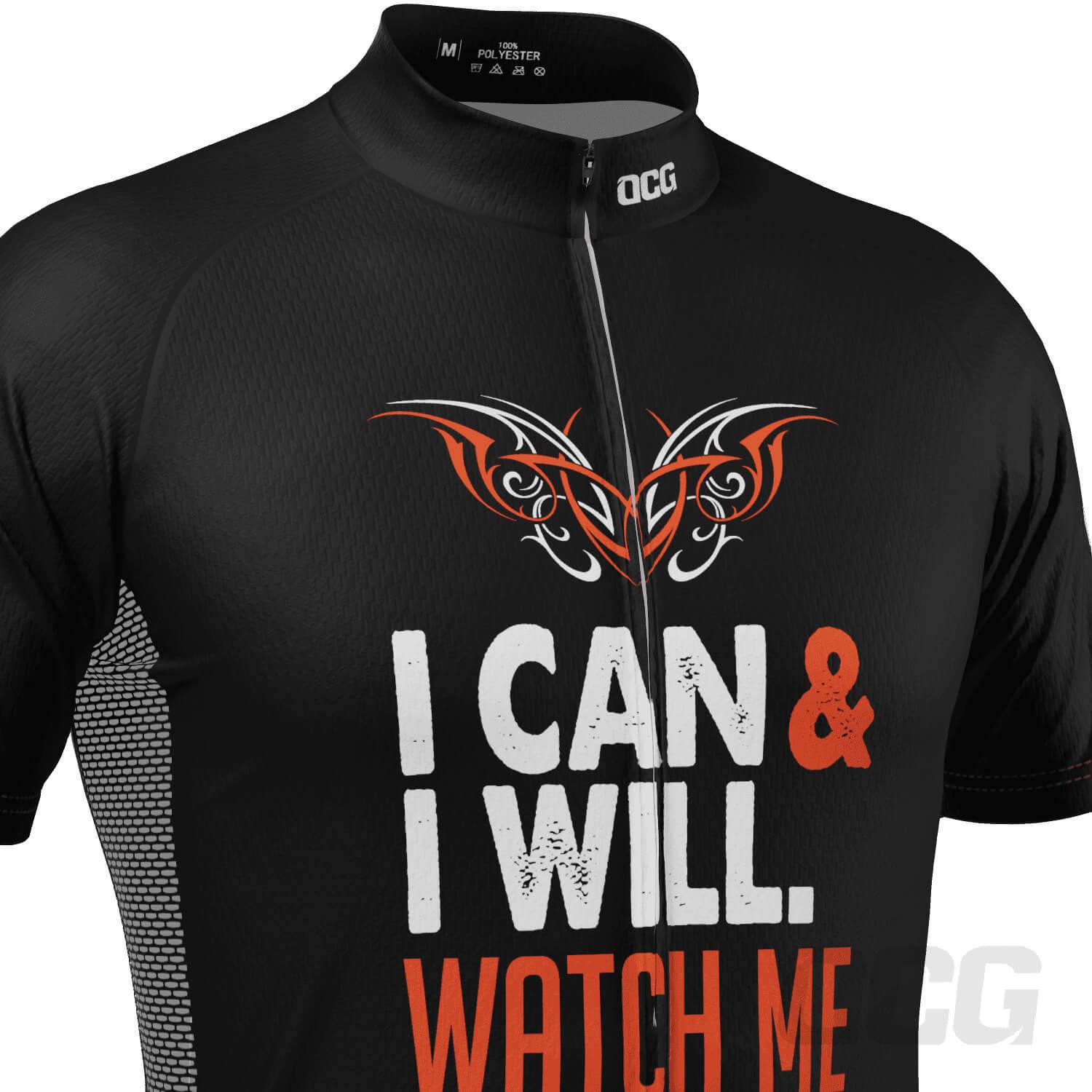 Men's I Can I Will Watch Me Short Sleeve Cycling Jersey