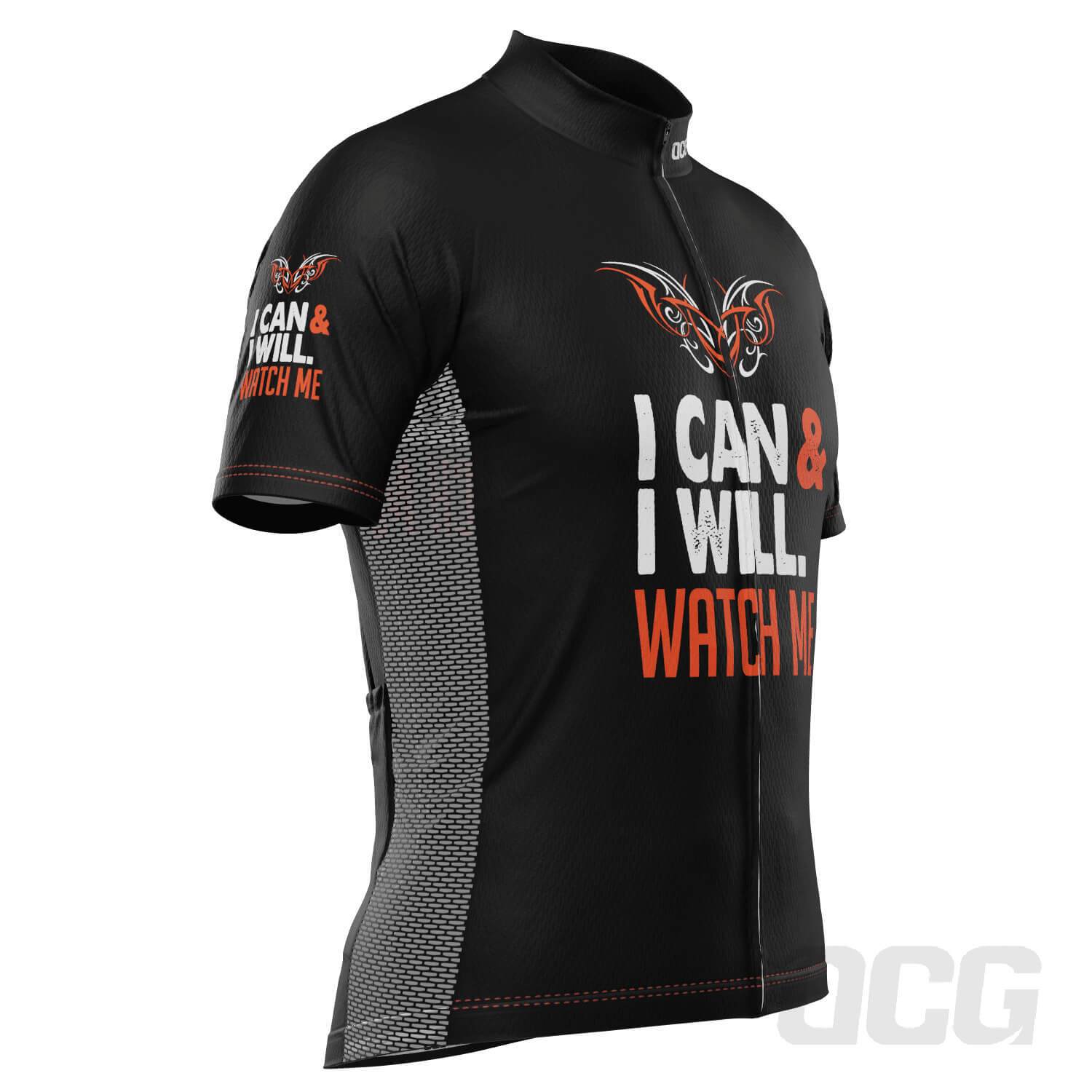 Men's I Can I Will Watch Me Short Sleeve Cycling Jersey