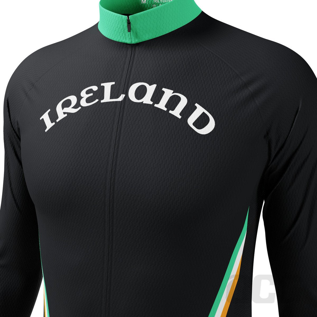 Men's Ireland Eire Shamrock National Flag Long Sleeve Cycling Jersey