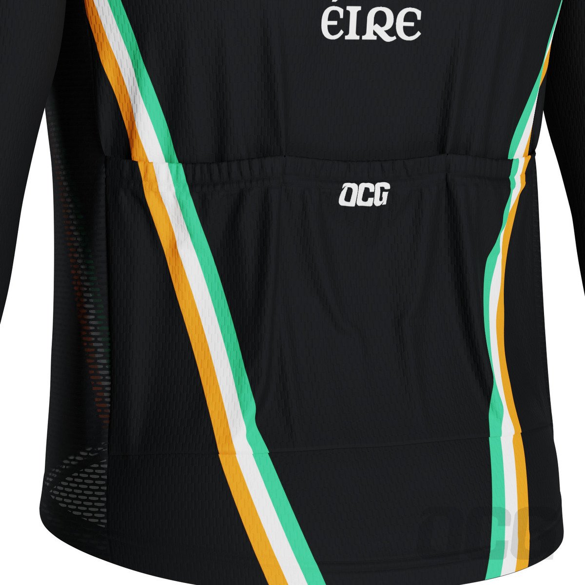 Men's Ireland Eire Shamrock National Flag Long Sleeve Cycling Jersey