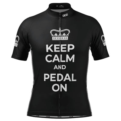 Men's Keep Calm and Pedal On Short Sleeve Cycling Jersey