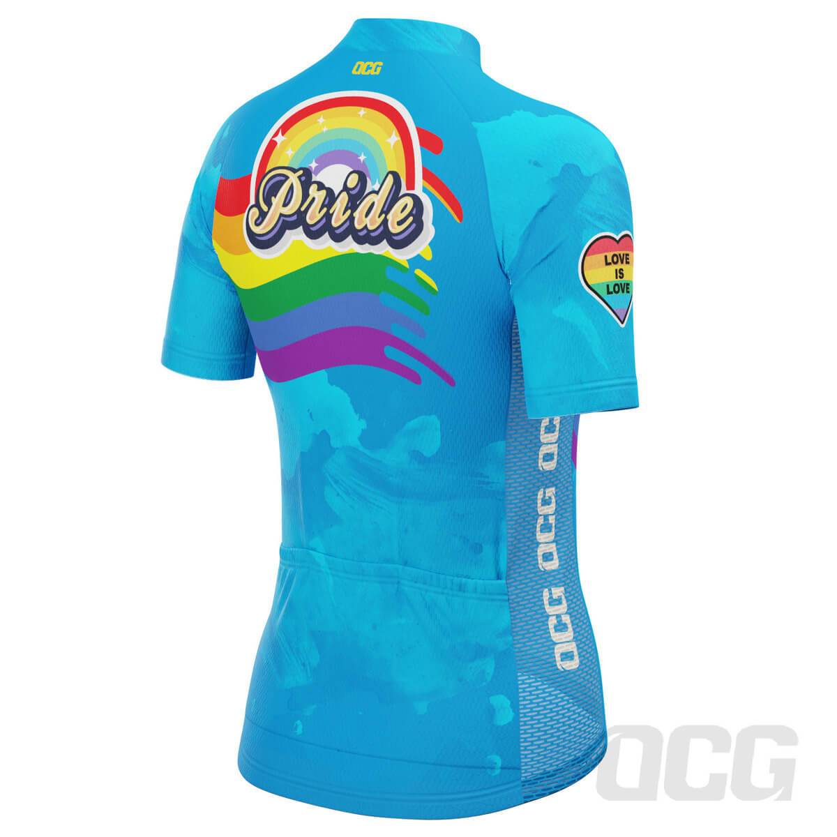 Women's LGBT Pride Rainbow Flag Short Sleeve Cycling Jersey