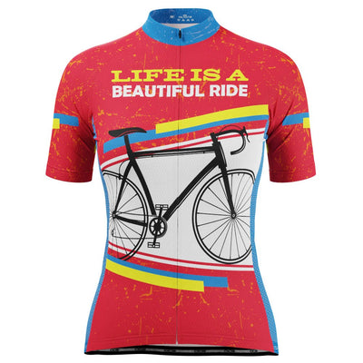 Women's Life is a Beautiful Ride Short Sleeve Cycling Jersey