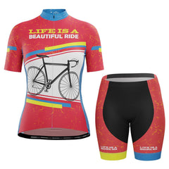 Women's Life is a Beautiful Ride 2 Piece Cycling Kit