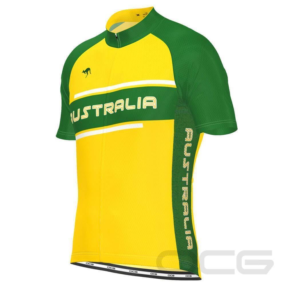 Men's Australia Kangaroo Green & Gold Cycling Jersey-OCG Originals-Online Cycling Gear Australia