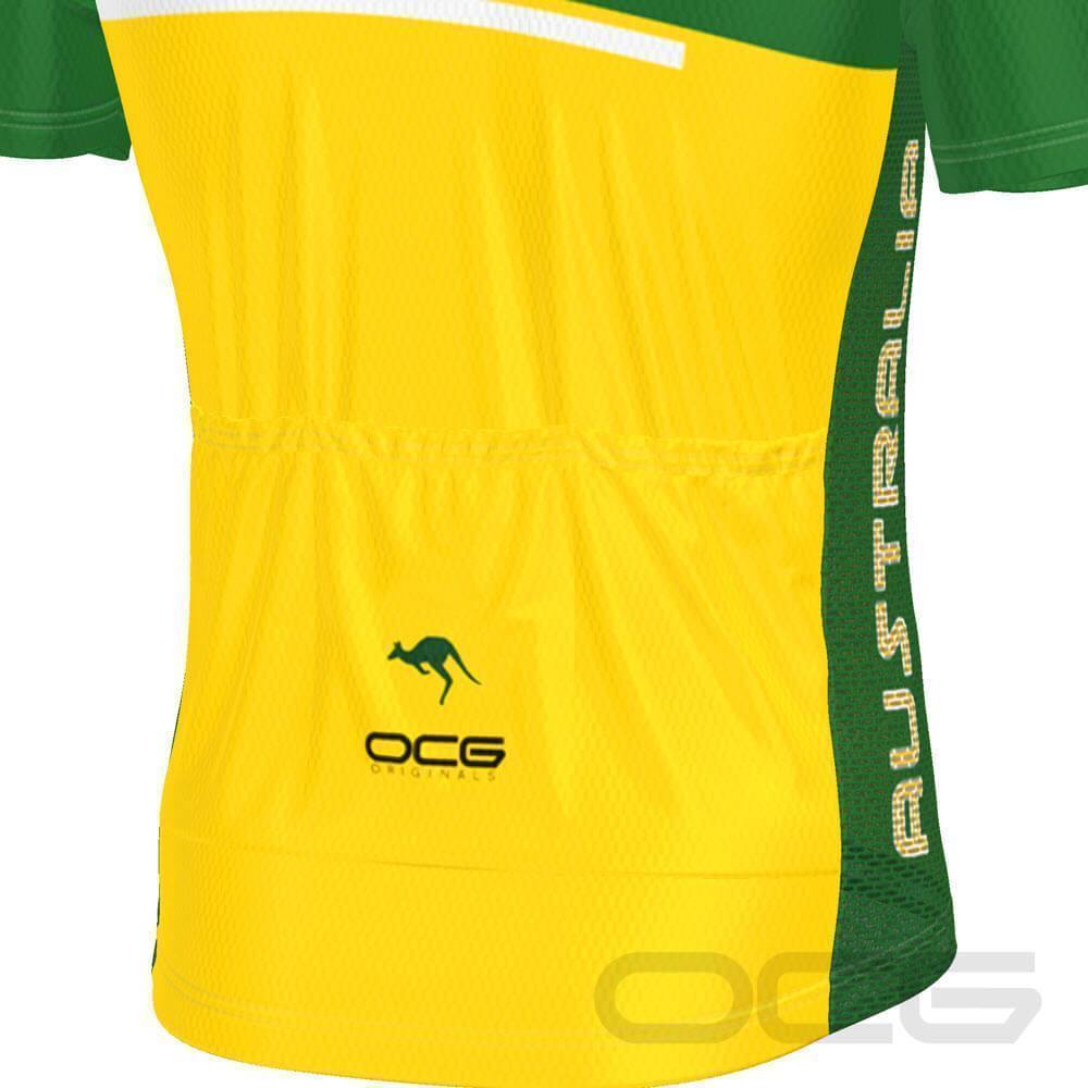 Men's Australia Kangaroo Green & Gold Cycling Jersey-OCG Originals-Online Cycling Gear Australia