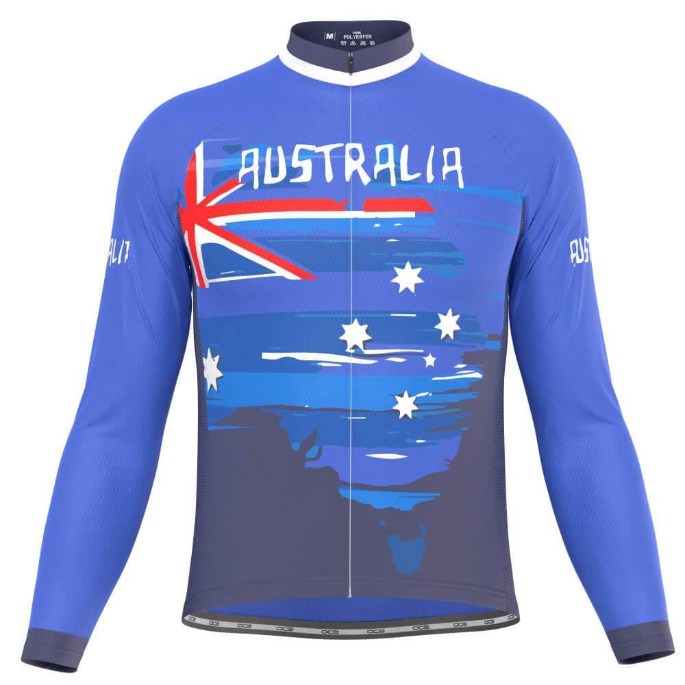 Men's Australian Flag Long Sleeve Cycling Jersey-OCG Originals-Online Cycling Gear Australia