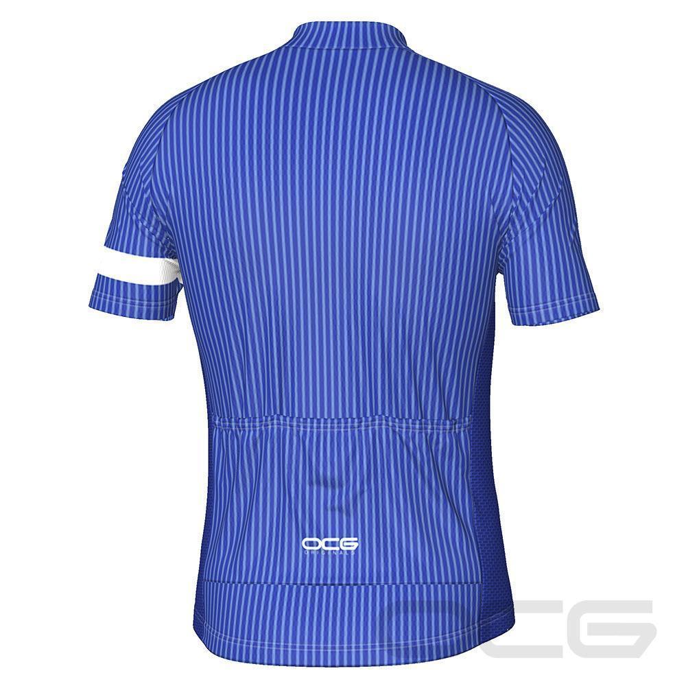 Men's Blue Stripe Banded Short Sleeve Cycling Jersey-OCG Originals-Online Cycling Gear Australia