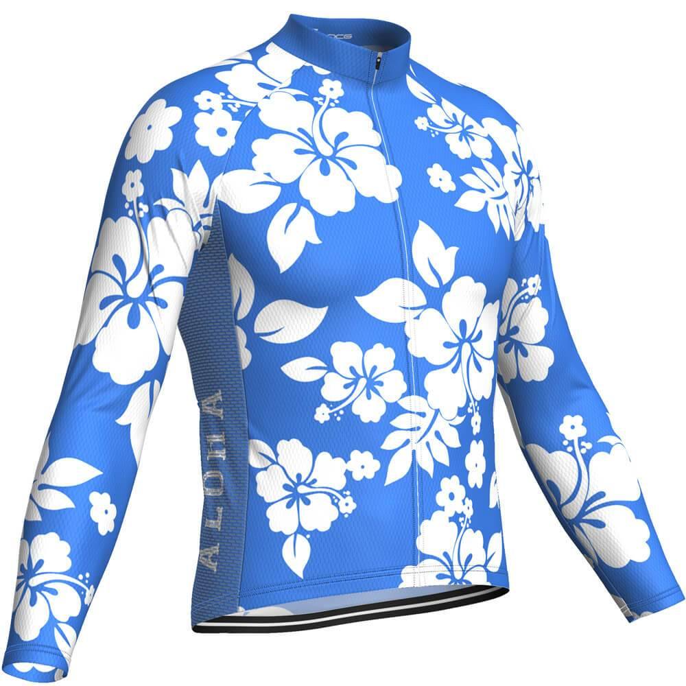 Men's Hawaiian Shirt Aloha Floral Long Sleeve Cycling Jersey-OCG Originals-Online Cycling Gear Australia