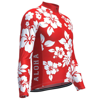 Men's Hawaiian Shirt Aloha Floral Long Sleeve Cycling Jersey-OCG Originals-Online Cycling Gear Australia