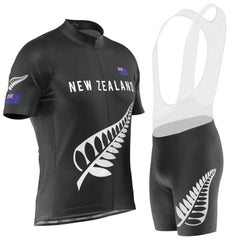 Men's New Zealand Silver Fern National Flag 2 Piece Cycling Kit