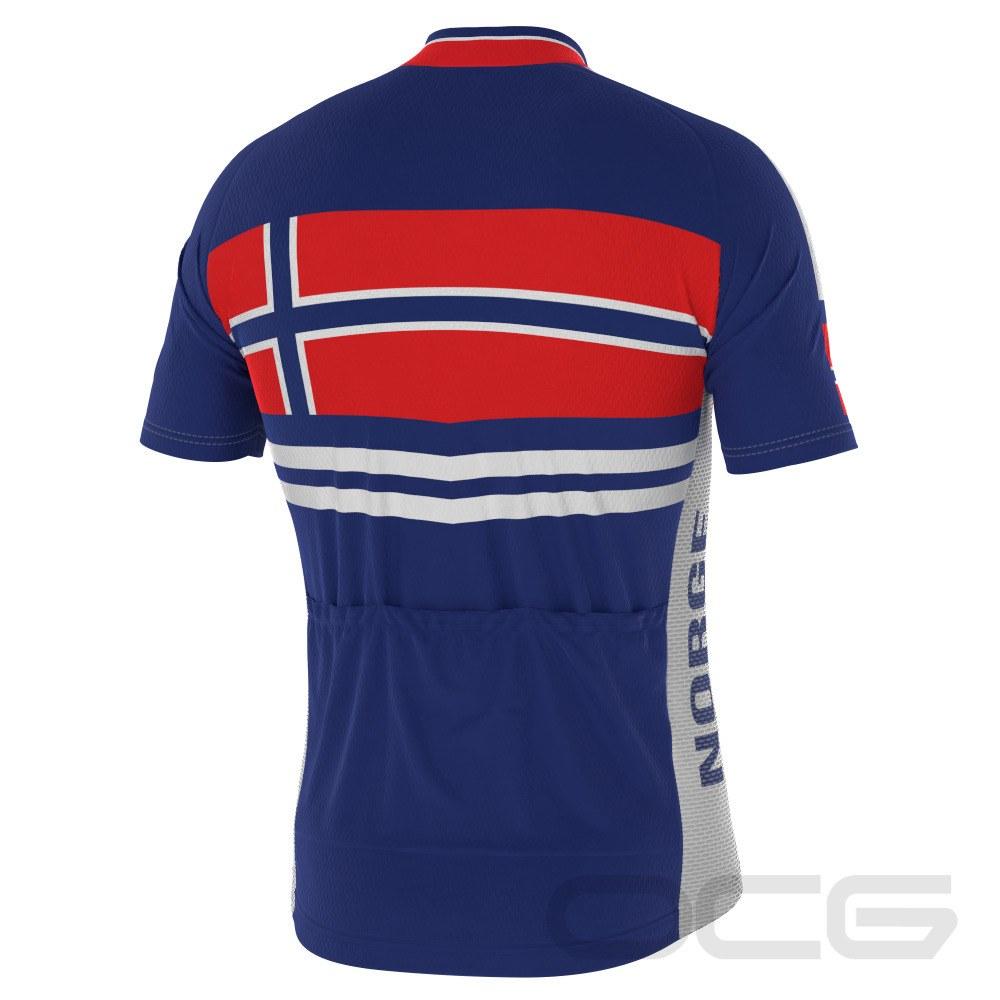Men's Norway Norge Flag Short Sleeve Cycling Jersey-Online Cycling Gear Australia-Online Cycling Gear Australia