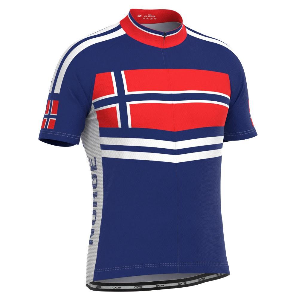Men's Norway Norge Flag Short Sleeve Cycling Jersey-Online Cycling Gear Australia-Online Cycling Gear Australia