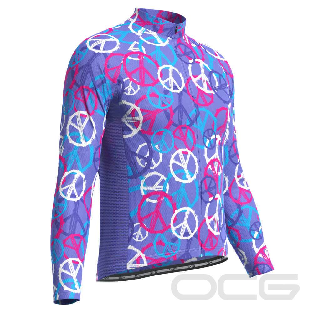 Men's Purple Peace Long Sleeve Cycling Jersey-OCG Originals-Online Cycling Gear Australia